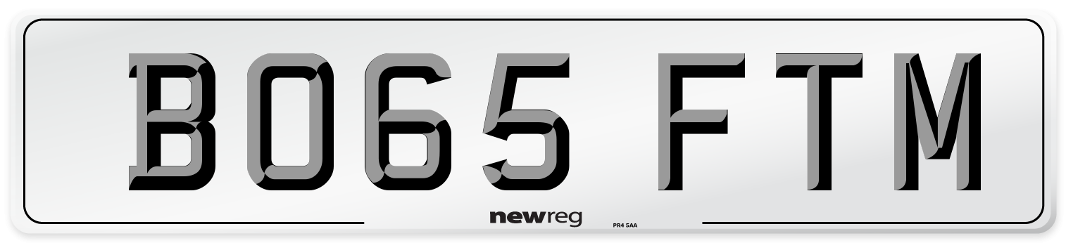 BO65 FTM Number Plate from New Reg